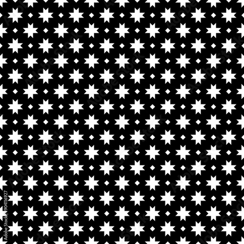 Geometric seamless pattern. Minimalist modern print. Simple background. Stars motif. Geo ornament. Trendy contemporary wallpaper. Abstract design. Vector artwork