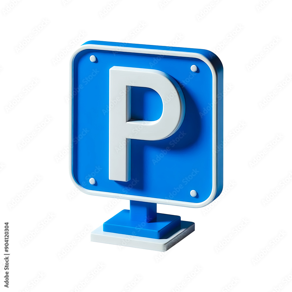 3D Free parking sign on white background 3D Free parking sign on white background