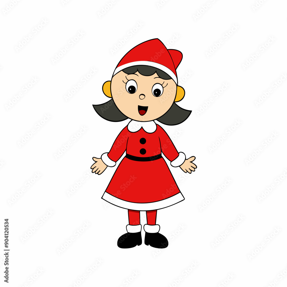 cartoon little girl singing in christmas vector illustration cartoon little girl singing in christmas vector illustration
