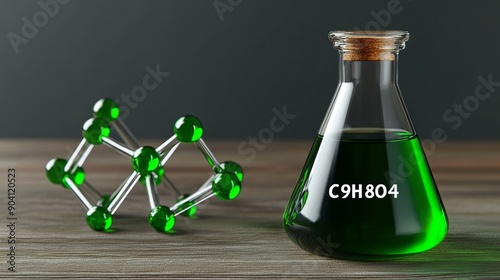 acetylsalicylic acid themed background with the formula of acetylsalicylic acid photo