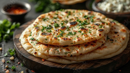 Zhingyalov Hats - Flatbread stuffed with a variety of finely diced herbs and greens, typically pan-fried and served hot photo