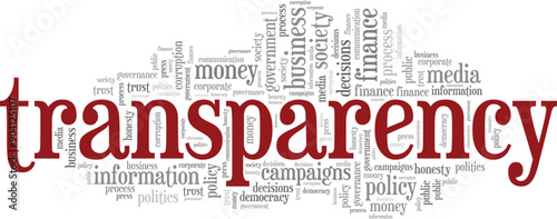 Transparency word cloud conceptual design isolated on white background.