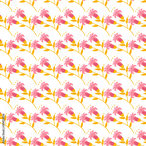 Flat design small flowers pattern design