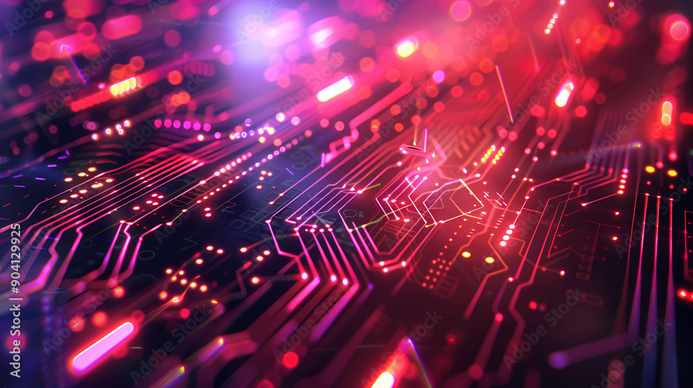 Future technology line background and light effect, cyberpunk style background material with a sense of technology Future technology line background and light effect, cyberpunk style background material with a sense of technology