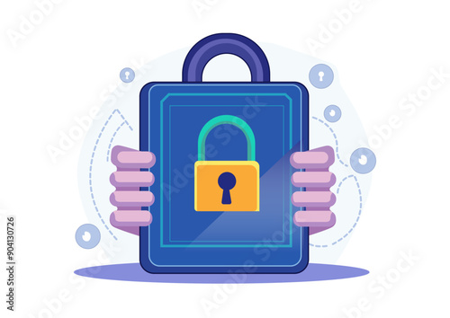 personal data security cyber online internet security information privacy vector illustration banner protection concept