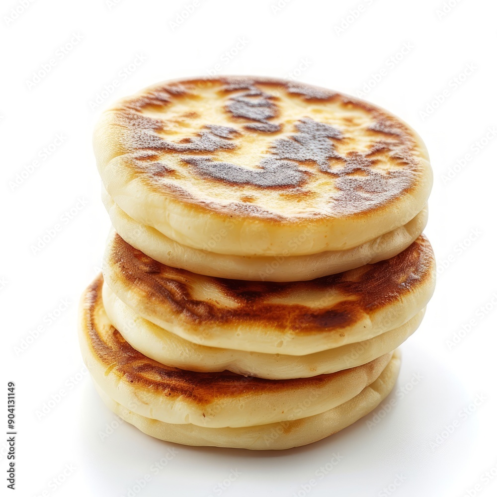 Medium shot of Irish Boxty, isolated on a white background, bright and vivid tonality Medium shot of Irish Boxty, isolated on a white background, bright and vivid tonality
