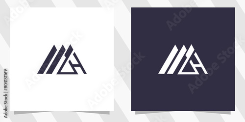 letter mh hm logo design vector