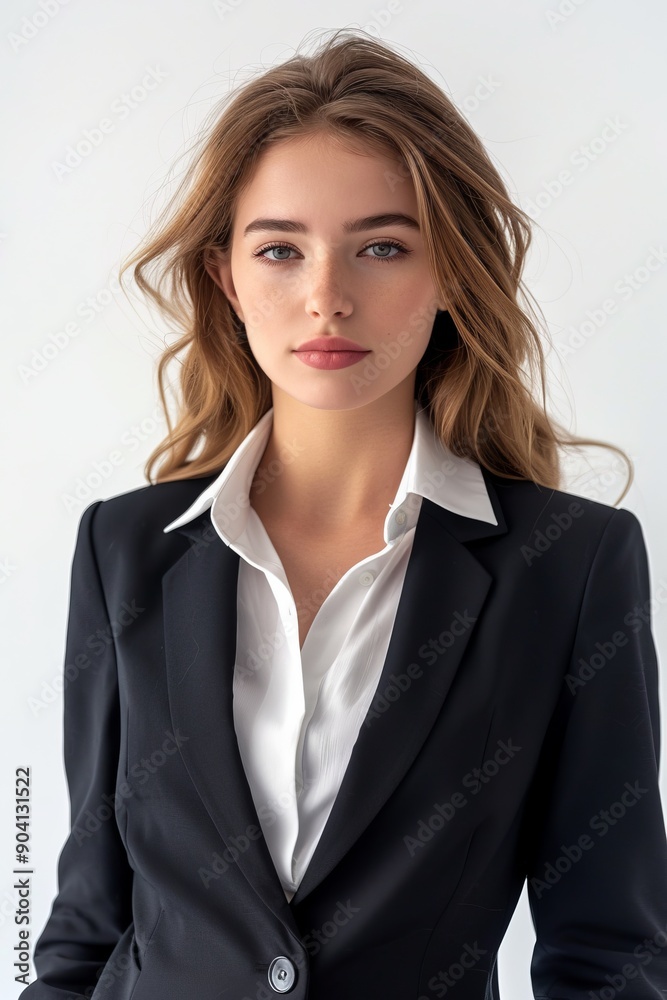 A businesswoman wearing formal suit isolated created with Generative AI A businesswoman wearing formal suit isolated created with Generative AI