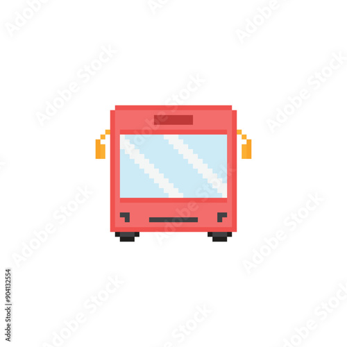 pixel art  bus  vector game 8 bit icon vector game logo