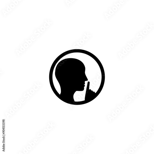  Keep quiet sign isolated on white background