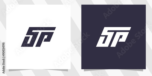 letter sp ps logo design vector