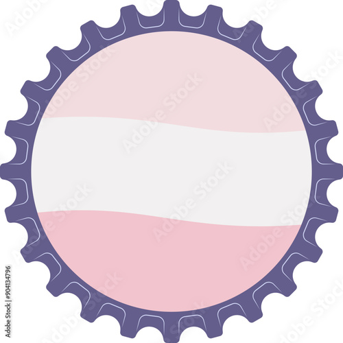 Cartoon bottle crown cap or crown cork design. Clipart illustration 
