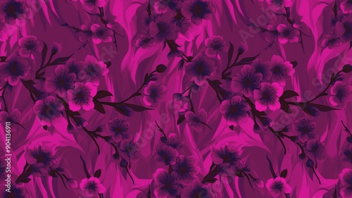 Vibrant Pink Floral Pattern Background