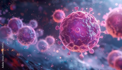 3D Rendering of Chimeric Antigen Receptor (CAR) T-Cell Therapy