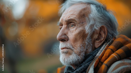 Portrait of a Senior Man Embodying Forlorn Emotions in Isolation