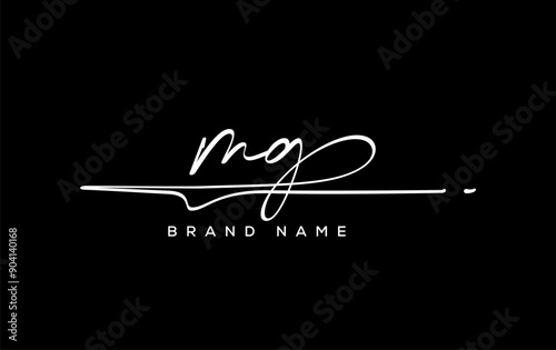 MG letter beauty handwriting vector logo. photo