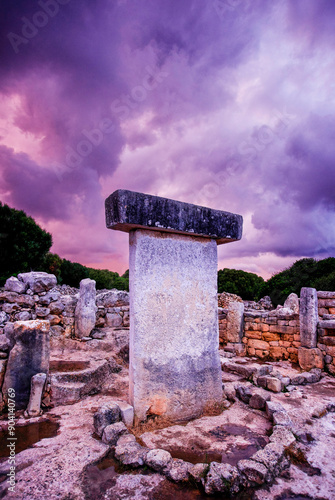 Taula enclosure, talayotic village of torralba den Salord. 1000 b.C., Menorca, Balearic islands, Spain photo