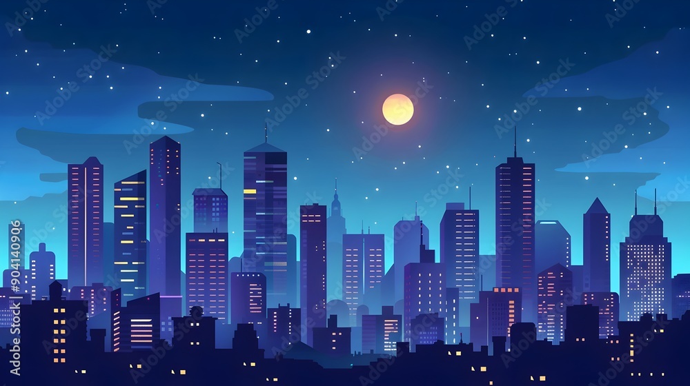 Illuminating Metropolis:A Captivating Cityscape of Towering Skyscrapers,Glimmering Lights,and Illuminating Metropolis:A Captivating Cityscape of Towering Skyscrapers,Glimmering Lights,and
