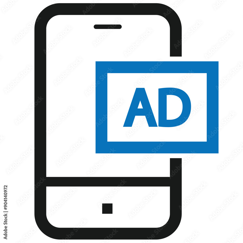 Mobile Ads icon. Ads vector stock illustration. Mobile Ads icon. Ads vector stock illustration.