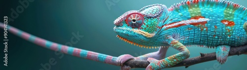 Close-up of a chameleon changing colors, Wildlife, Adaptability