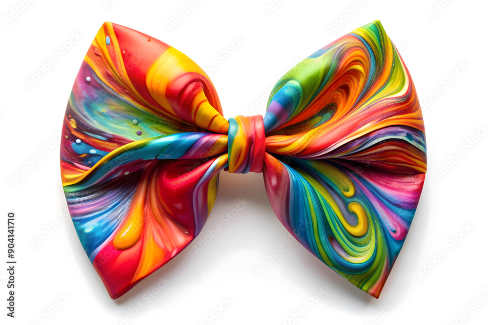 Vibrant Multicolored Bow with Swirling Patterns Vibrant Multicolored Bow with Swirling Patterns