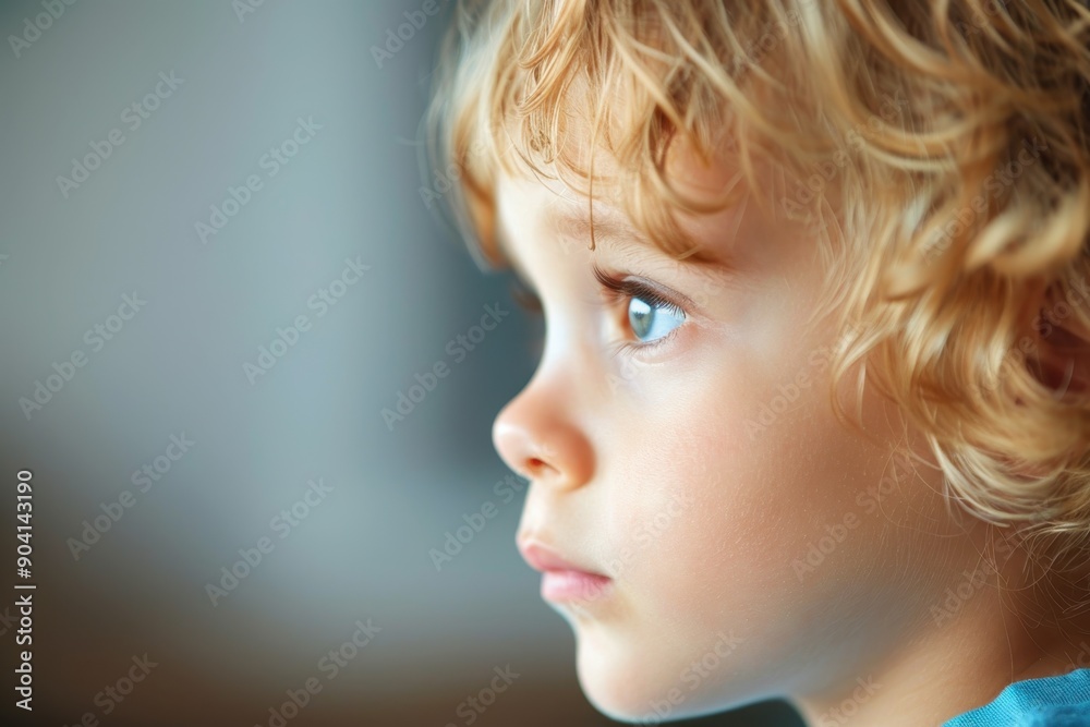 Portrait of a Miserable Child Expressing Sadness and Childhood Fears