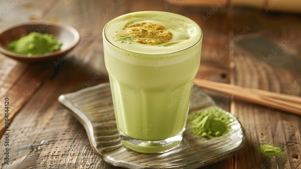 Green Smoothie Drink in Glass on Wooden Table,Healthy Beverage with Fresh Ingredients Green Smoothie Drink in Glass on Wooden Table,Healthy Beverage with Fresh Ingredients