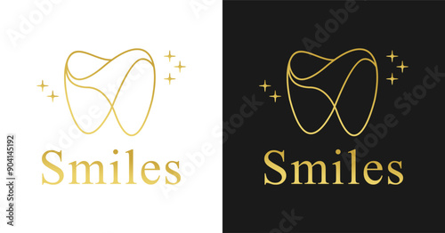 Modern gold and elegant professional dentist logo design