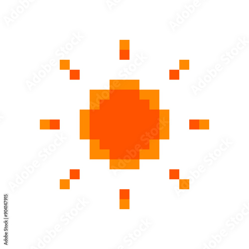 ドットで描かれた太陽のイラスト