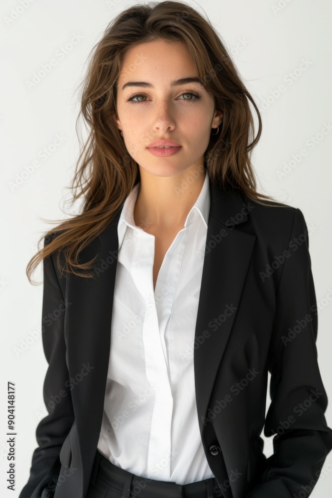 A businesswoman wearing formal suit isolated created with Generative AI A businesswoman wearing formal suit isolated created with Generative AI