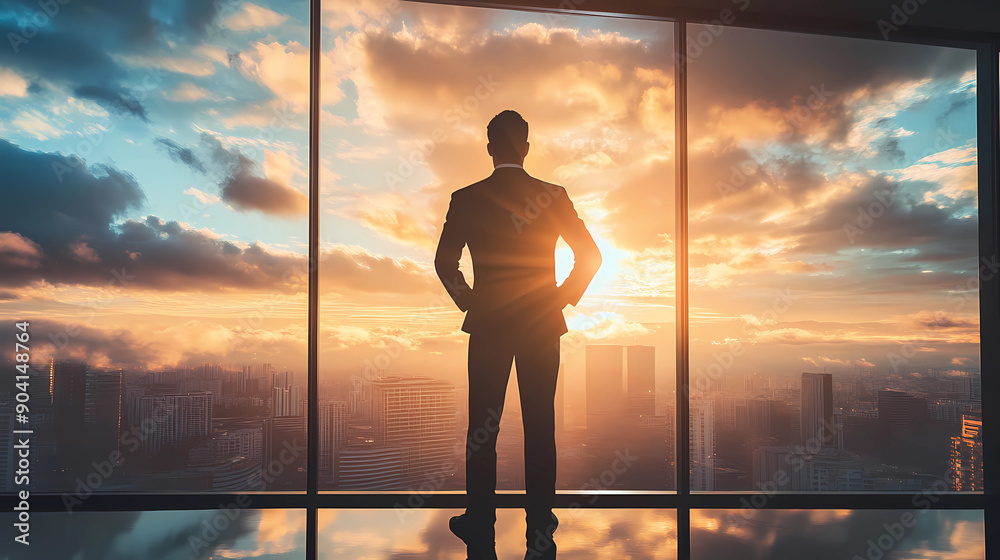 Fototapeta premium leader looking towards the future, business vision