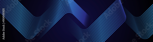 shiny blue abstract glowing geometric lines on dark background