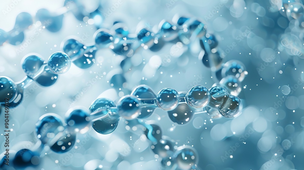 Abstract blue chain of bubbles against a white background. Perfect for science, technology, and medical concepts. Abstract blue chain of bubbles against a white background. Perfect for science, technology, and medical concepts.