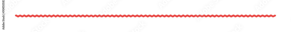 Obraz premium 手書きの赤い横長の波線 - シンプルでおしゃれなアンダーライン･デコレーションの素材 