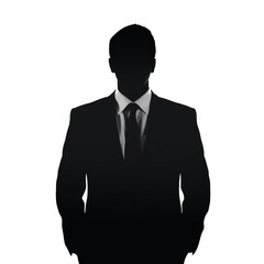 Man silhouette front view cutout. Businessman silhouette cutout