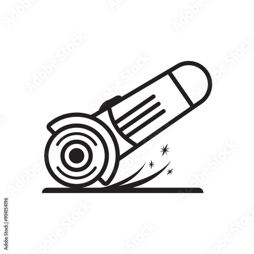 Factory grinding machine icon outline vector. Grinder tool. Angle cutter