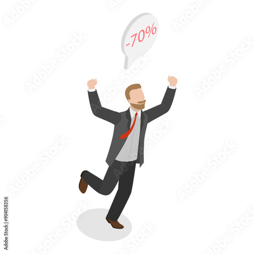 3D Isometric Flat Vector Illustration of Intrusive Sellers, Aggressive Marketing Campaign. Item 2