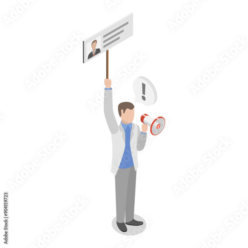 3D Isometric Flat Vector Illustration of Political Election Process , Debates and Democratic Voting. Item 3
