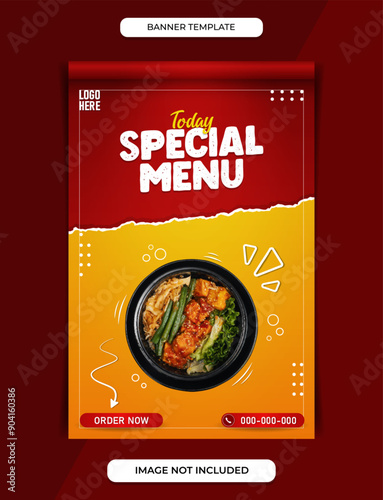 Today special menu  banner template for social media story post or for printing