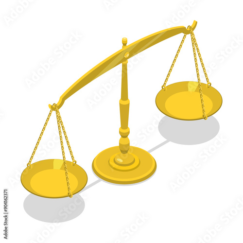 3D Isometric Flat Vector Set of Scales Types, Equipment for Weight Measuring. Item 7