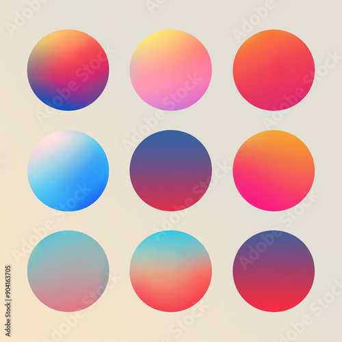 Modern Gradient Pack in Scandinavian Inspired Colors Featuring a Variety of Circular Designs