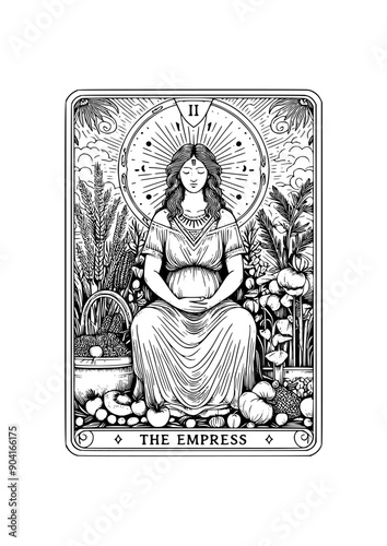 e Empress: Tarot Card Featuring Goddess, Nature, Harvest, Abundance, and Mystical Symbols
