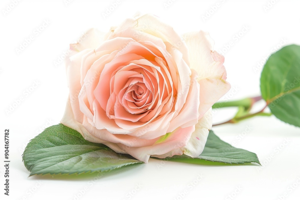 Naklejka premium Light pink Rose isolated on white background