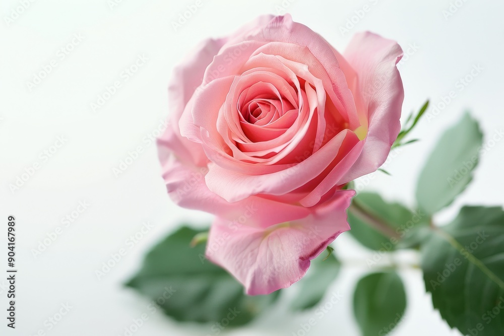 Lovely pink rose on a white background ideal gift Lovely pink rose on a white background ideal gift