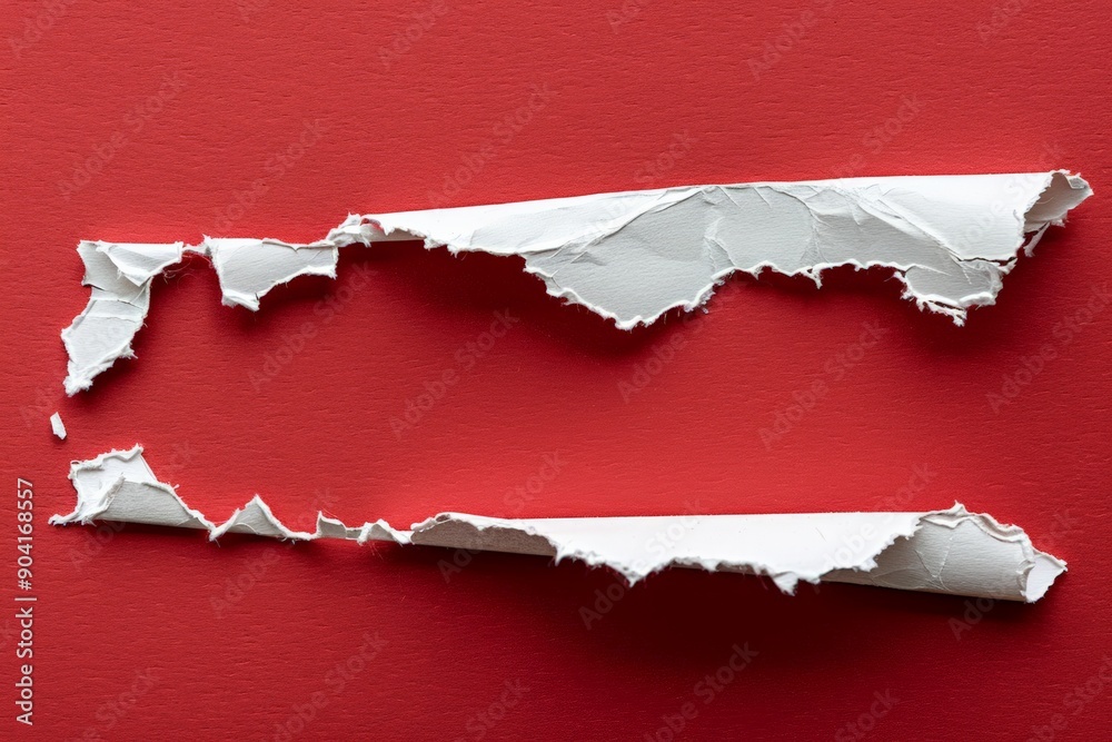 White paint peeling off a red surface, creating a striking contrast and highlighting the texture. White paint peeling off a red surface, creating a striking contrast and highlighting the texture.