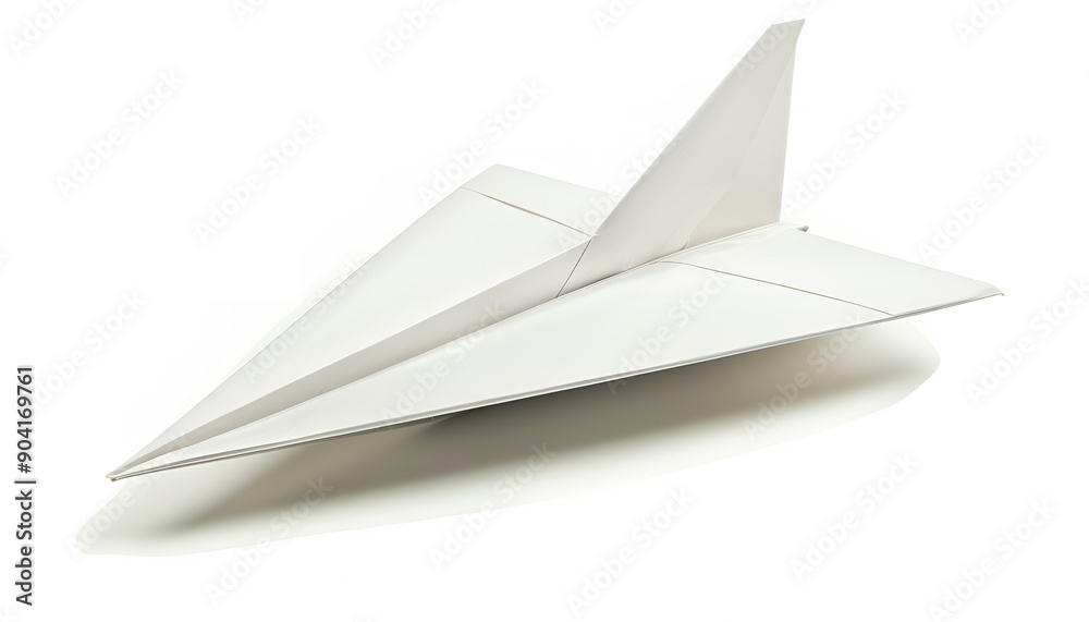 Paper Airplane with Sharp Folds Isolated on white background Paper Airplane with Sharp Folds Isolated on white background