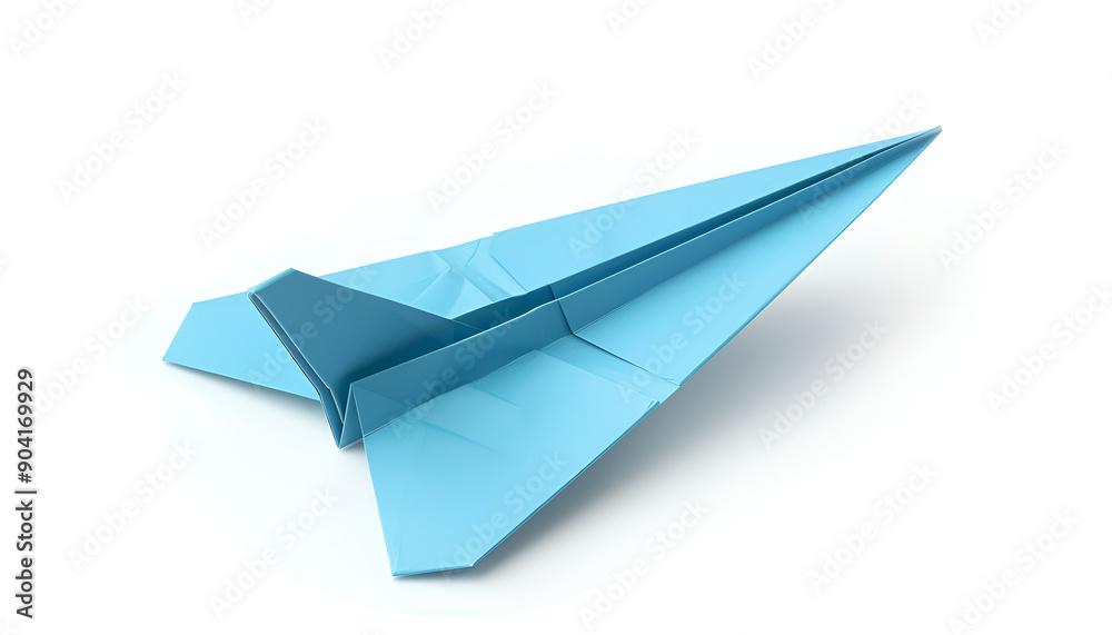 Paper Airplane with Sharp Folds Isolated on white background Paper Airplane with Sharp Folds Isolated on white background