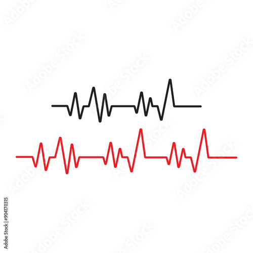 Pulse line ilustration vector template image