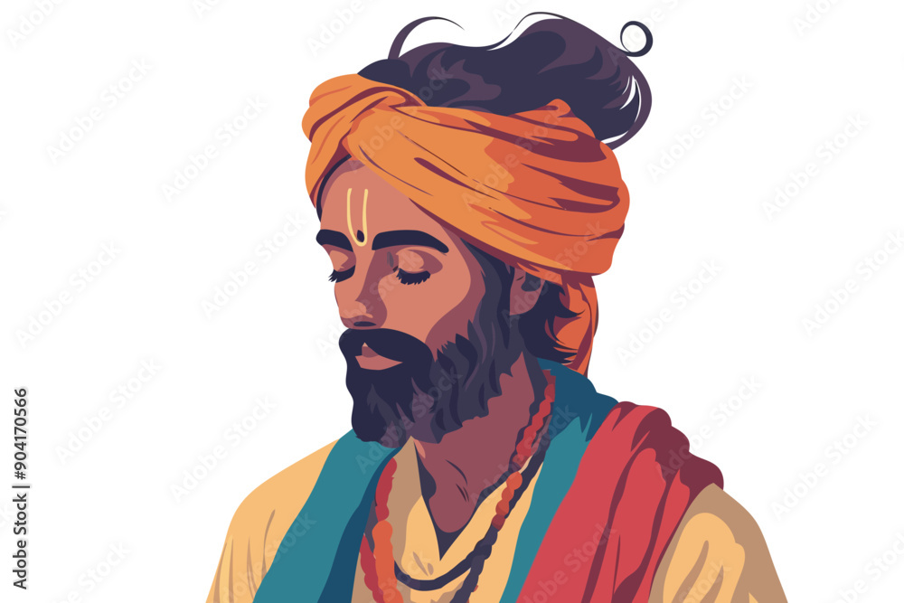 sad indian man stock image isolated vector style sad indian man stock image isolated vector style