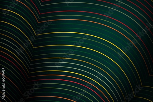 Abstract background with curved lines in green, yellow, and orange.